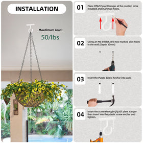 QTJUST indoor-outdoor decor hook set for versatile hanging.