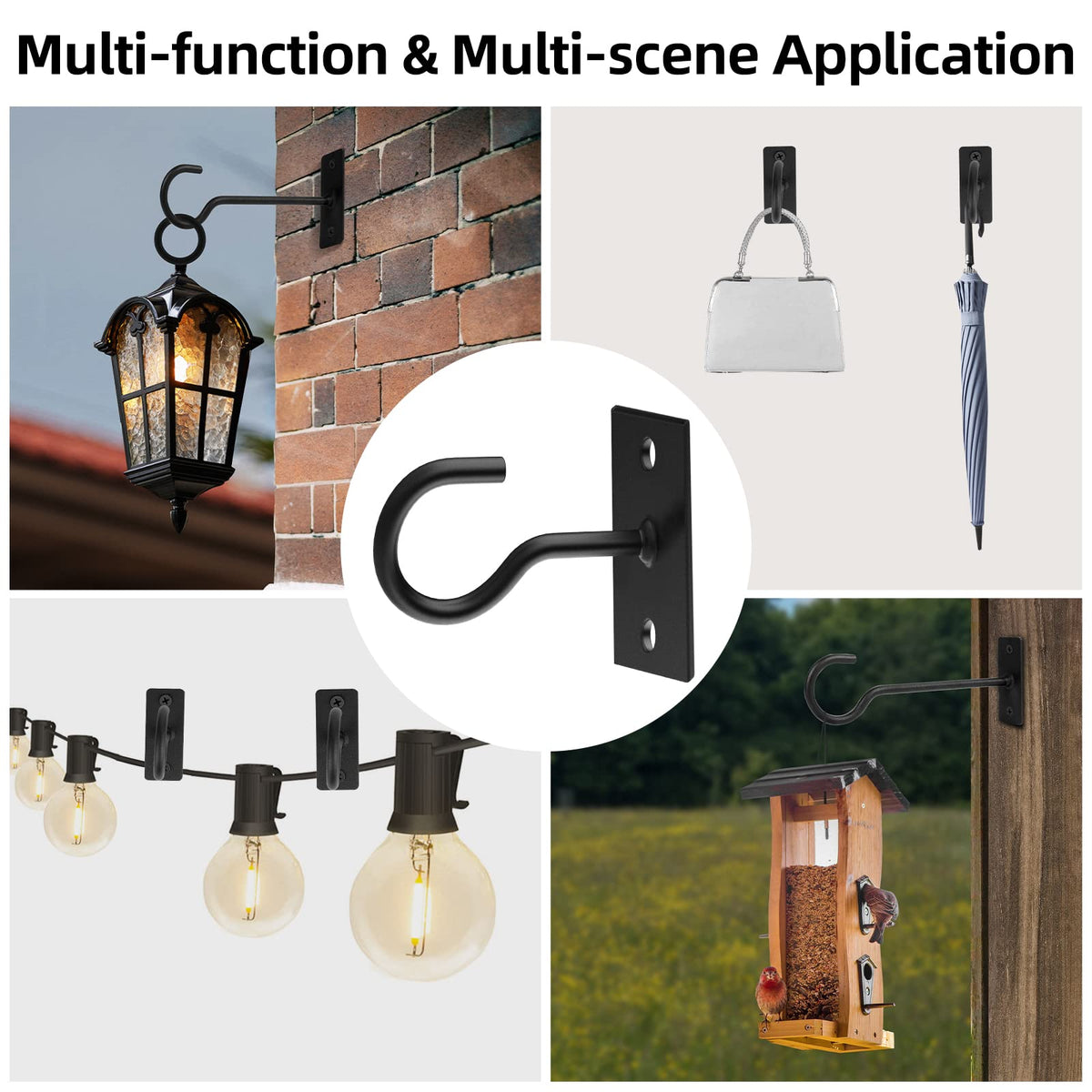 Outdoor deck installation of QTJUST bracket for garden decor.
