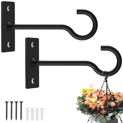 QTJUST 2-pack plant bracket wall hook for space-saving hanging.
