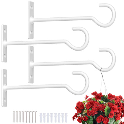 QTJUST 6-inch narrow-base plant hooks save wall space for small areas.