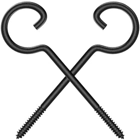 QTJUST screw-in ceiling hook in black metal, ideal for durable hanging plants and lights