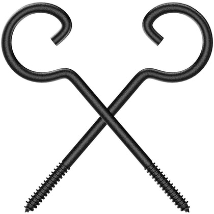 QTJUST screw-in ceiling hook in black metal, ideal for durable hanging plants and lights