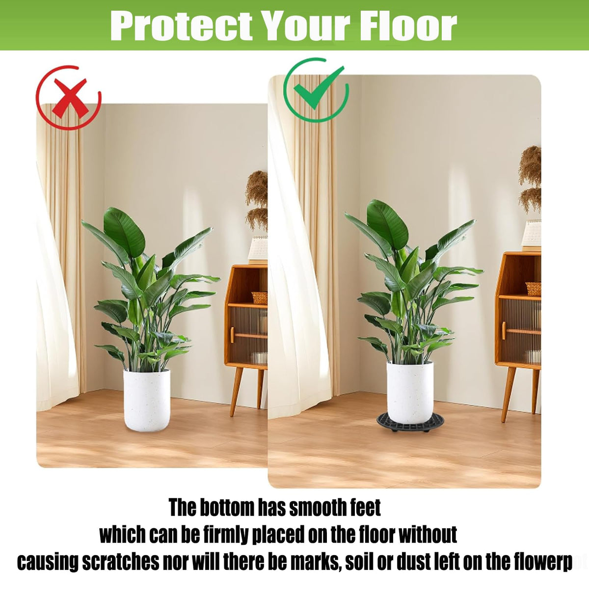 QTLCOHD plant elevator promotes drainage and airflow under pots to help roots stay healthy