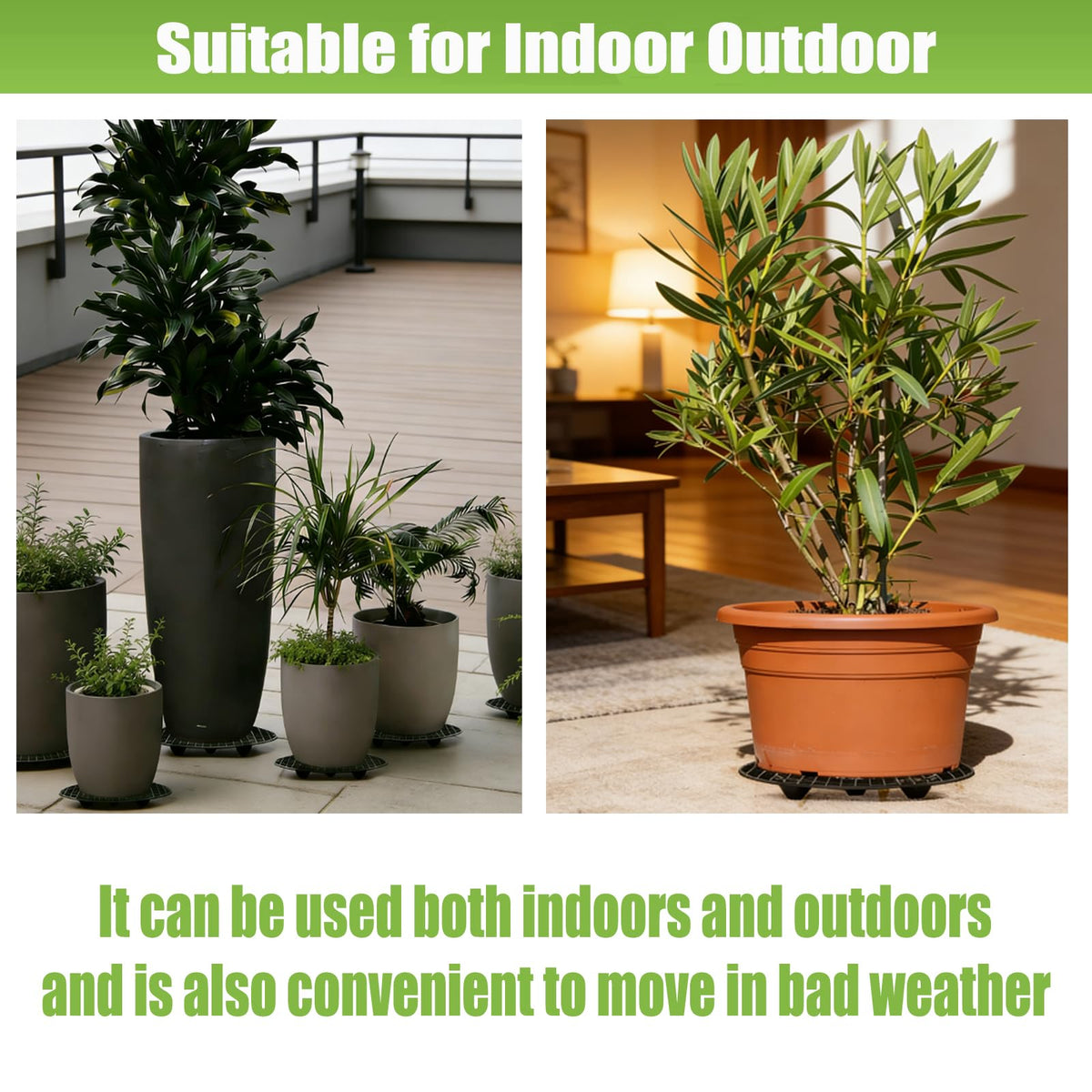 QTLCOHD plant elevators protect floors by lifting pots away from moisture and scratches