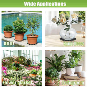 QTLCOHD plant elevators shown indoors and outdoors support versatile pot displays