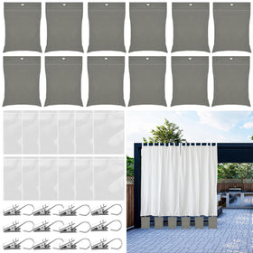 QTRQTR 12-pack curtain weights set in durable canvas bags for outdoor drapes