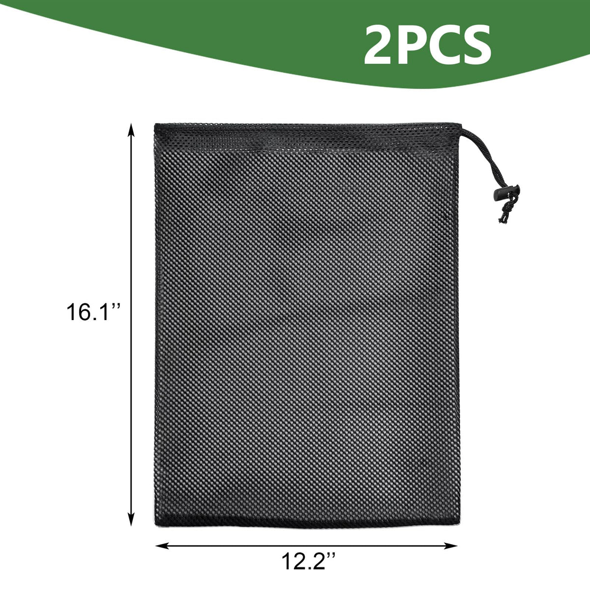 Quacc pump filter bag with drawstring closure for secure fit