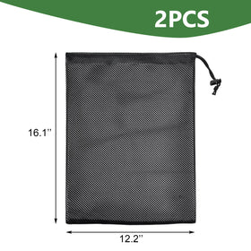Quacc pump filter bag with drawstring closure for secure fit