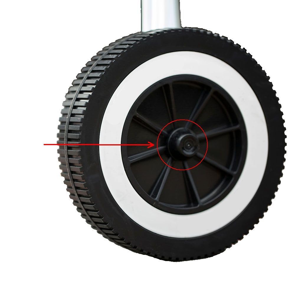 Outdoor scene emphasizes rust-resistant performance of the hub cap