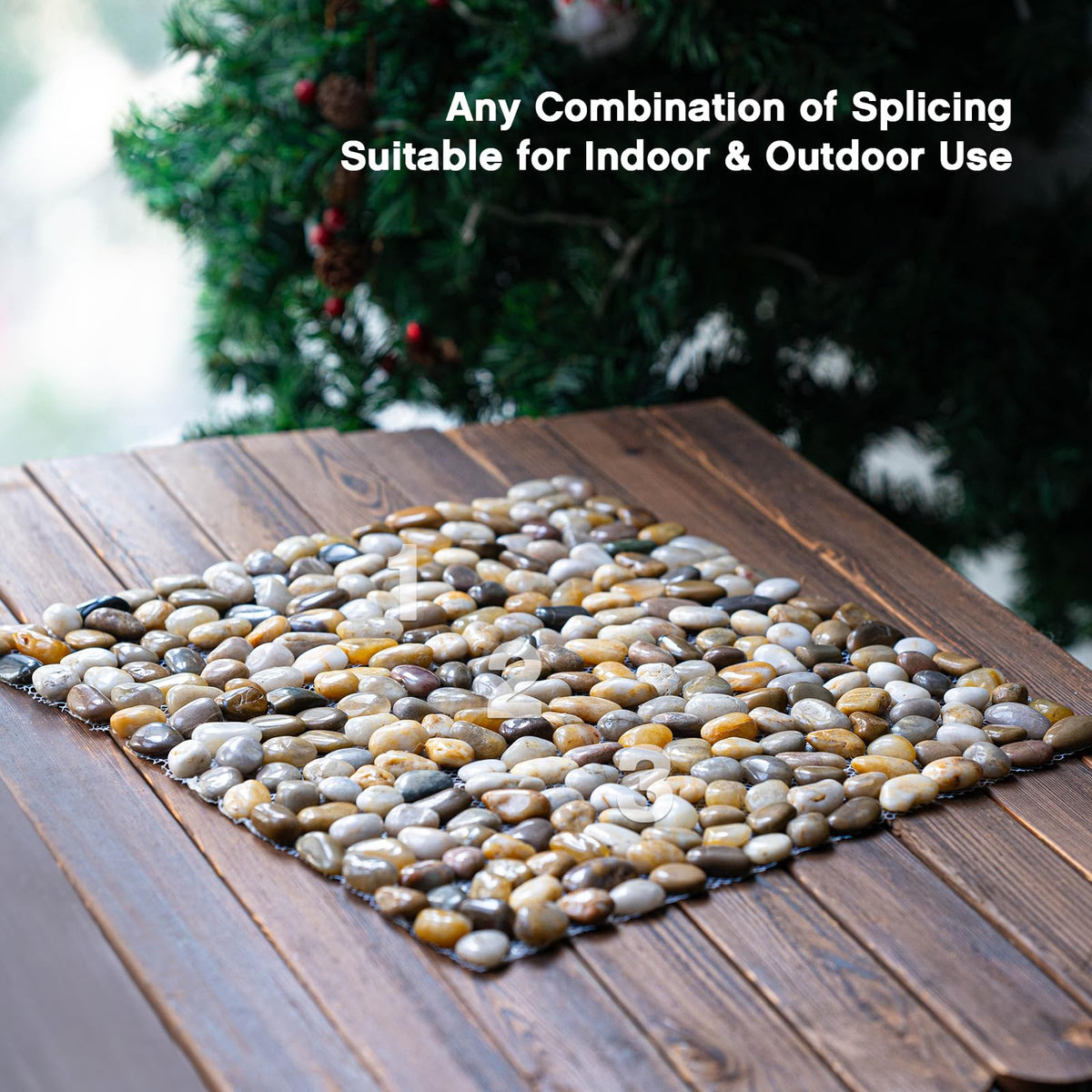 Qualdout natural river rocks forming a durable walkway in yard or patio