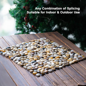 Qualdout natural river rocks forming a durable walkway in yard or patio