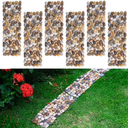 Qualdout River Rocks stepping stones closeup shows polished finish and natural color mix for garden paths