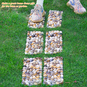 Qualdout River Rocks stepping stones arranged in a line for a seamless garden path