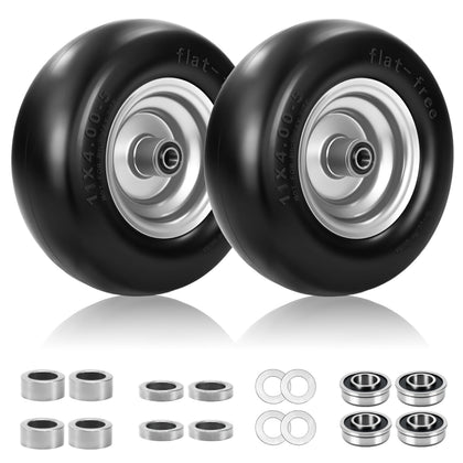 Qualipo 11x4.00-5 flat-free tire and wheel for mowers, maintenance-free