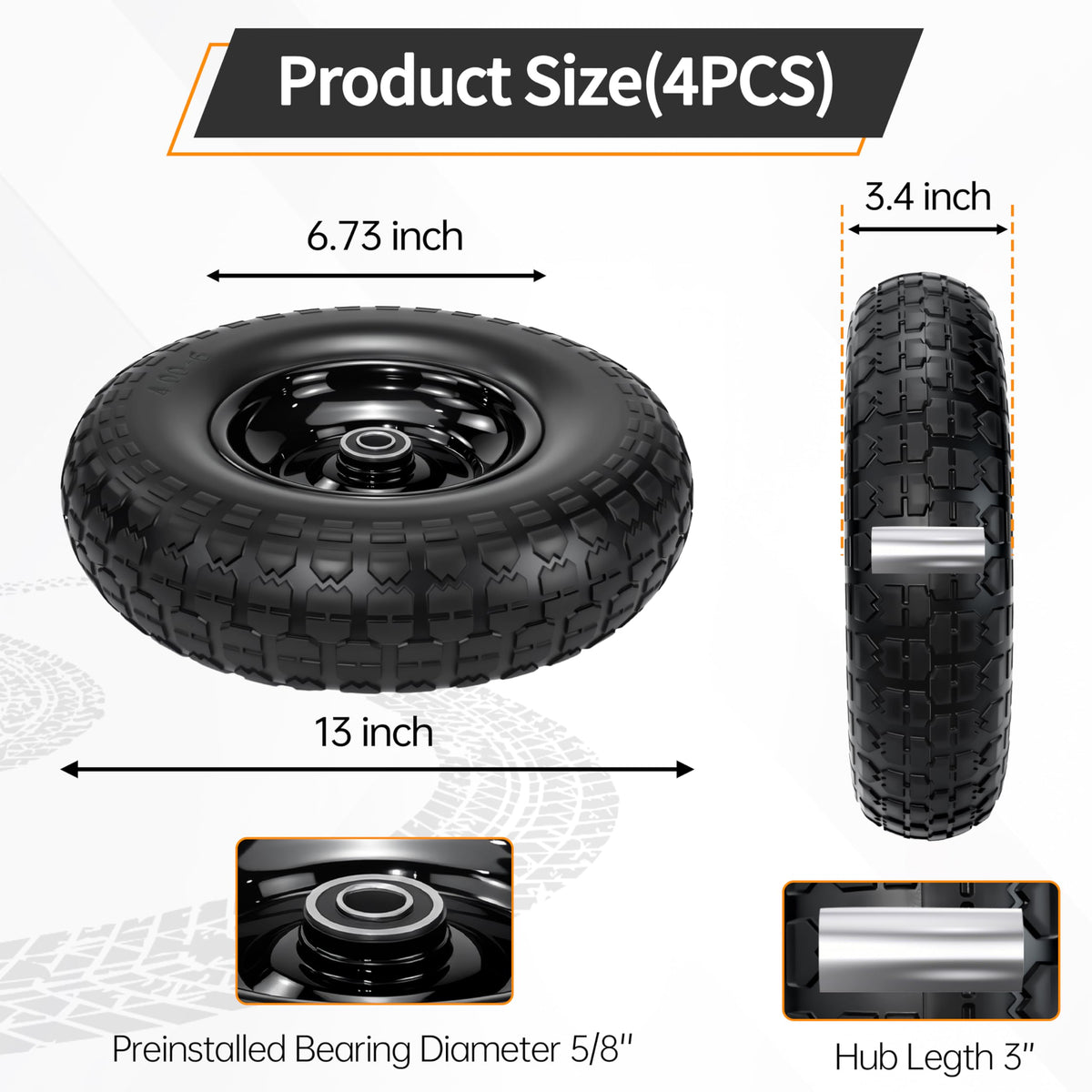 Qualipo serrated tread flat-free tire for rough terrain