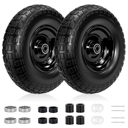 Qualipo 13x4-00-6 flat-free tire and wheel replacement for durability