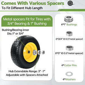 Qualipo 3-4 inch bearing paired with spacers for flexible hubs