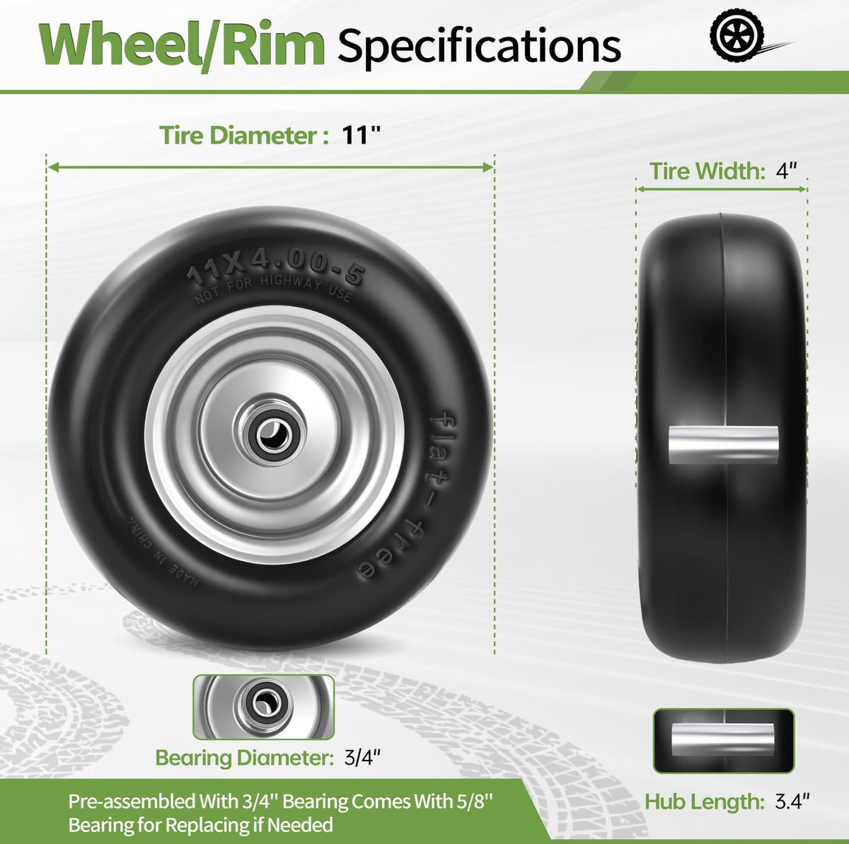 Puncture-proof polyurethane foam tire delivers smooth rides on rough terrain