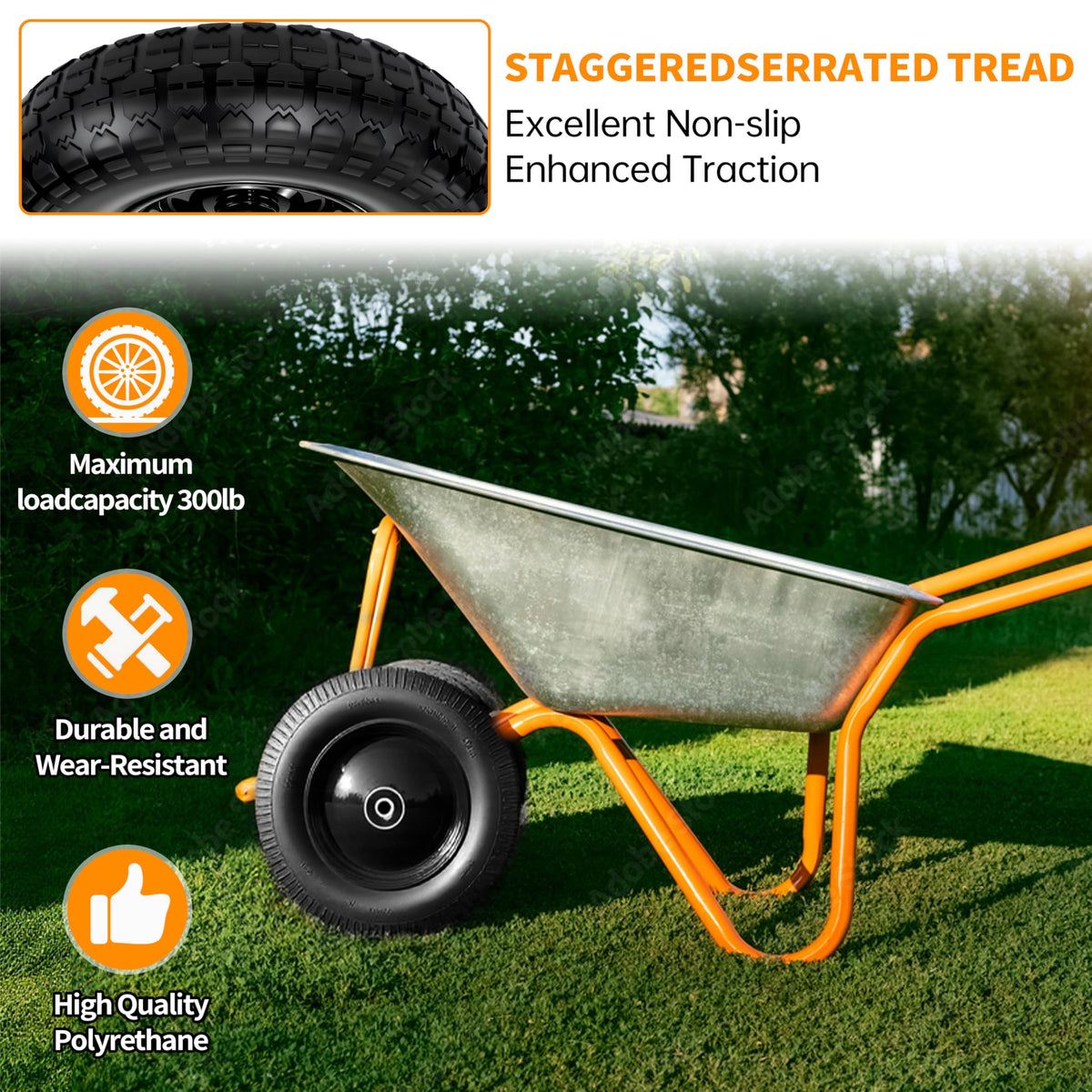 Qualipo steel rim and heavy-duty bearings for stability