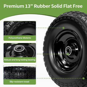 Qualipo heavy-duty steel rim with bearings for stability