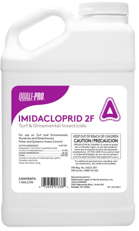Quali-Pro Imidacloprid T&amp;O 2F bottle enabling systemic pest control in turf