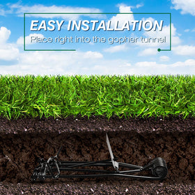 Qualirey 12-piece gopher trap pack ready for immediate outdoor use.