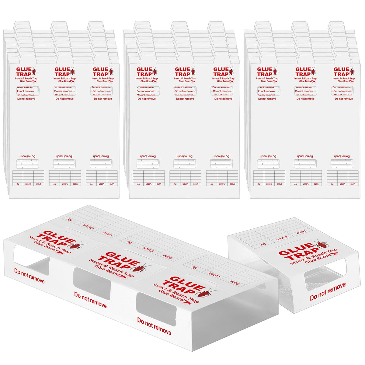 Qualirey 150-pack spider and insect glue traps in bulk for versatile pest capture