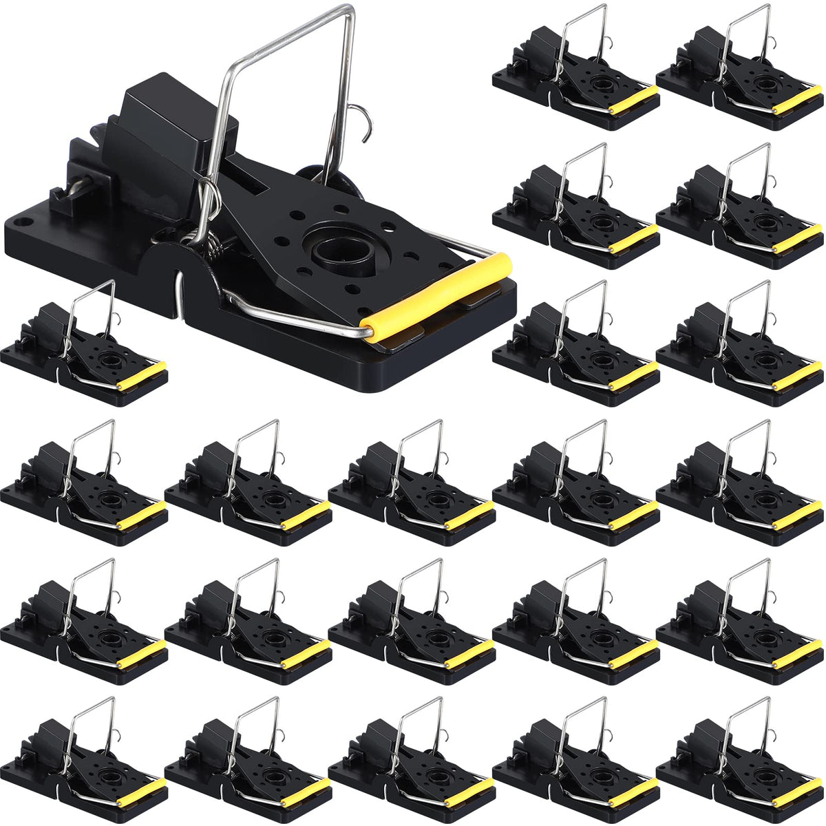 Qualirey 24-pc mouse traps bulk set for versatile indoor and outdoor pest control.