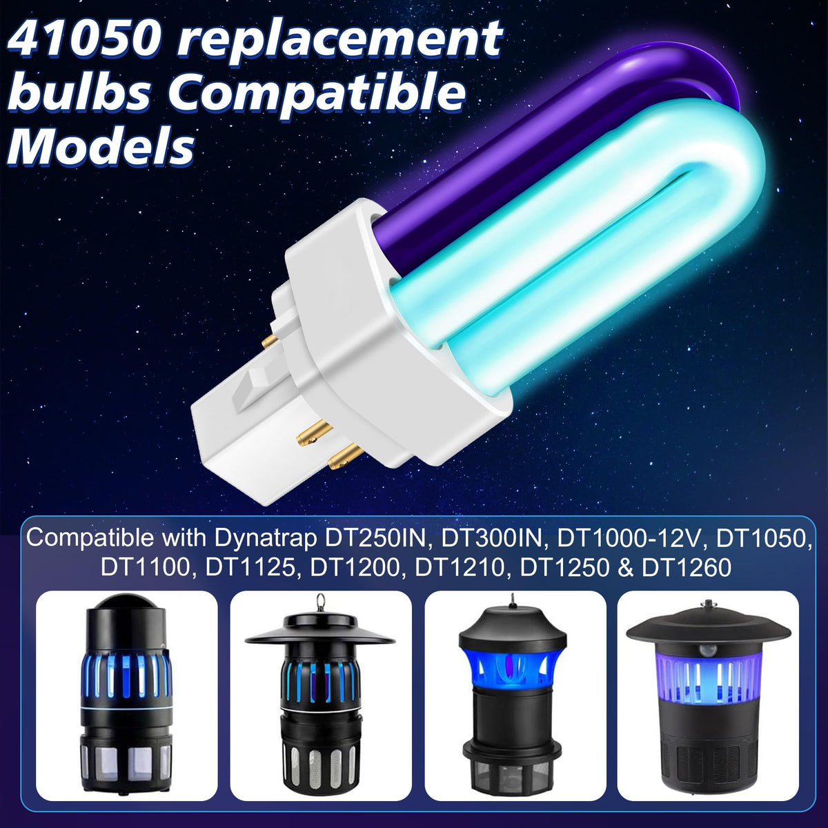 Qualirey 2color 41050 bulbs highlight dual-spectrum attraction for mosquitoes and flies.