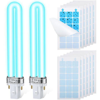 Qualirey 2-pack 9W UV bulbs ready for quick replacement in indoor traps.