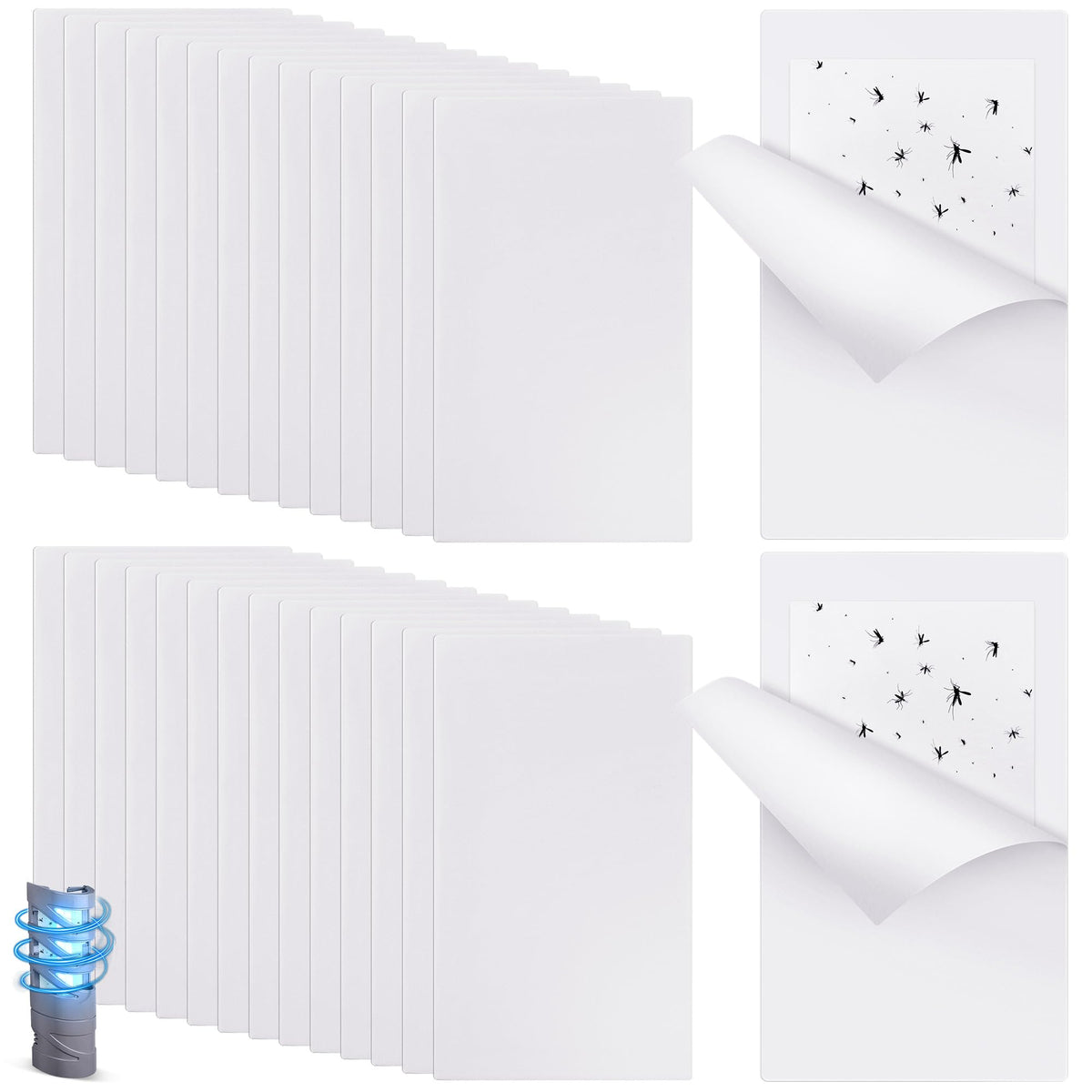 Qualirey 30-pack replacement glue boards for FlyWeb; effective indoor fruit fly capture.