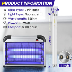 Qualirey 365nm UV light bulb attracts flying insects in outdoor bug zappers.