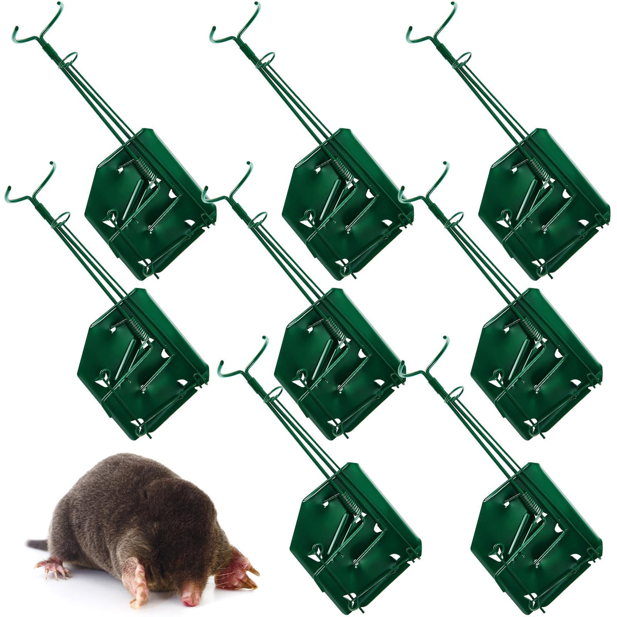 Qualirey 8-pack mole traps in a box for bulk lawn protection planning