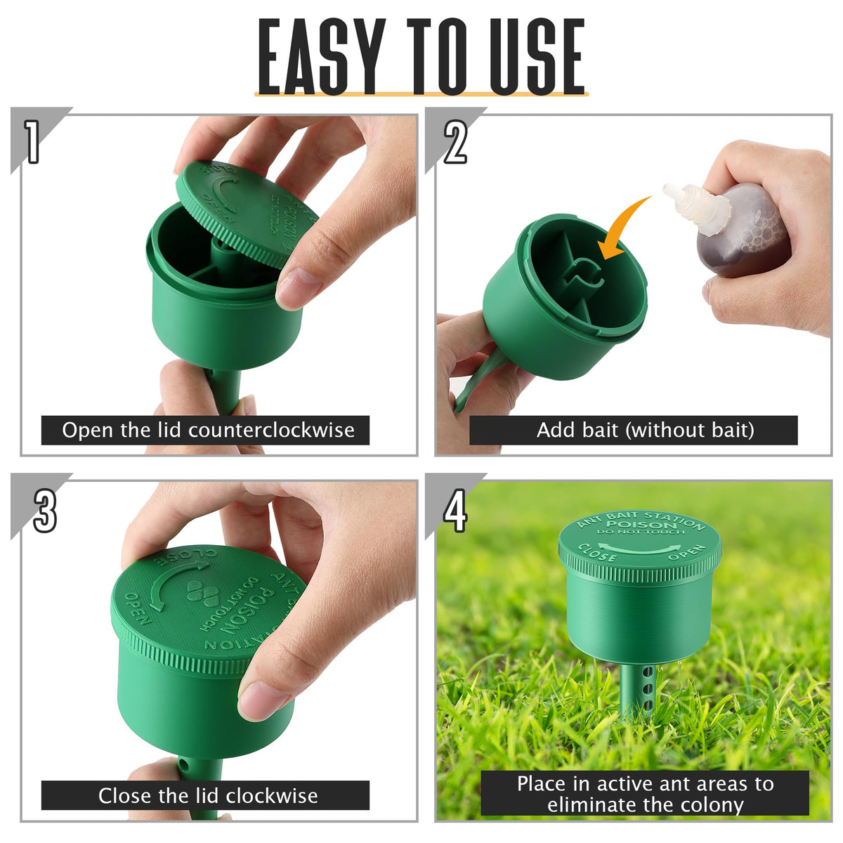 Qualirey ant bait station installed along nests, aiding targeted colony control.