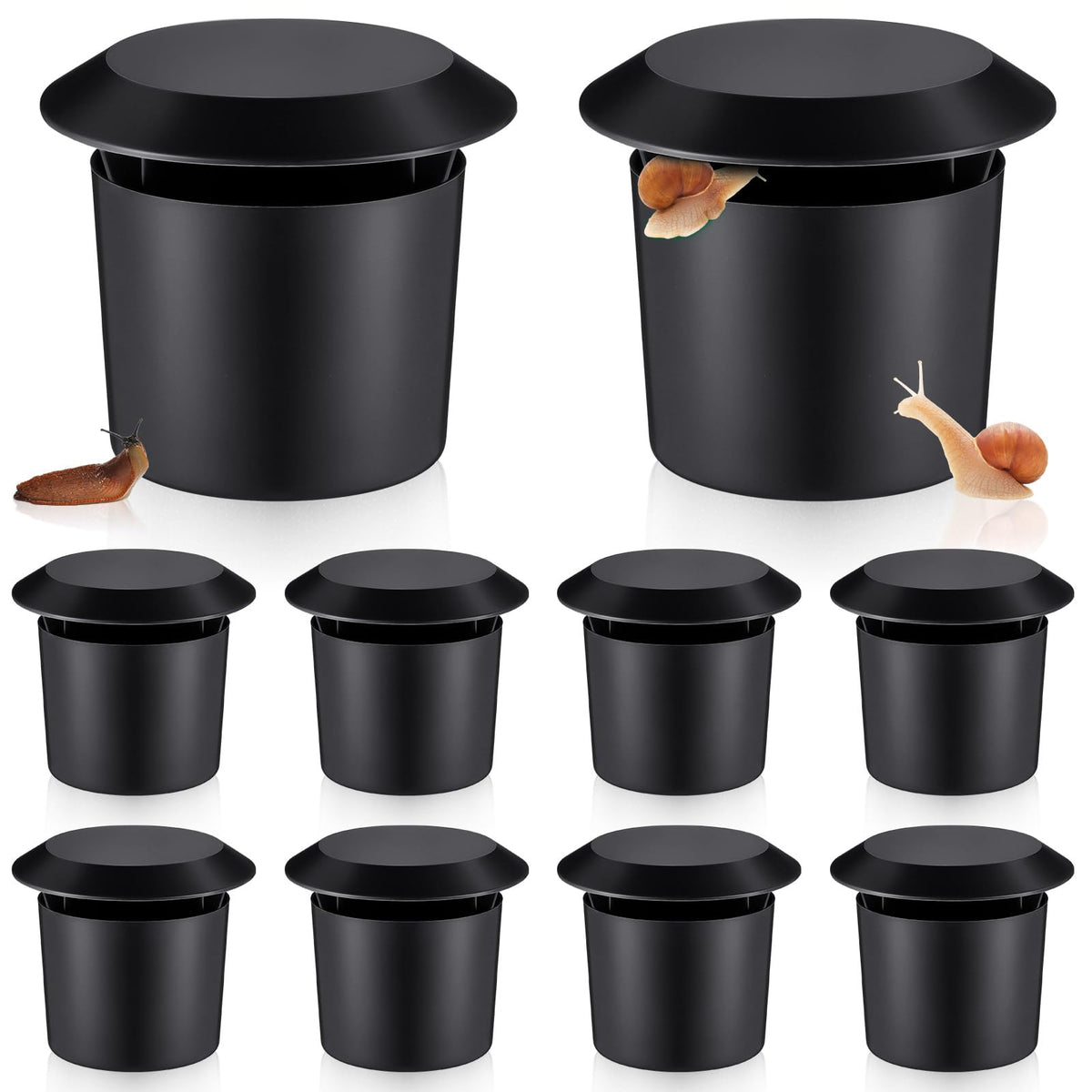 Qualirey beer trap for snails with lid, ideal for garden snail control.