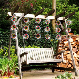 Qualirey round deterrent disc helps keep fruit, vehicles, and patios bird-free.