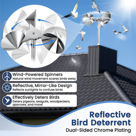 Qualirey bird deterrent in motion demonstrates silent, wind-driven rotation.