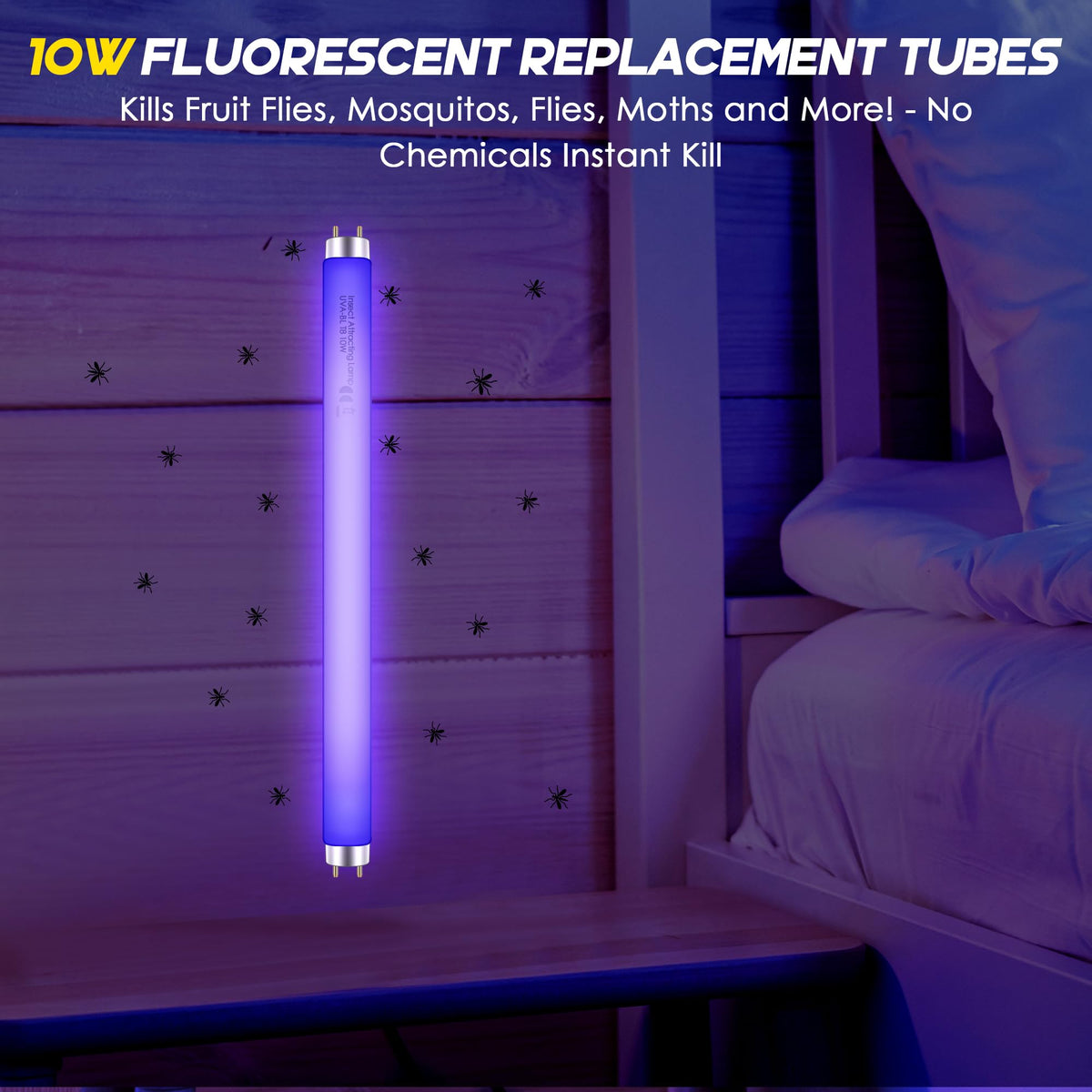 Qualirey bulb size 13L-1W-13-5in fits most 20W bug zappers.