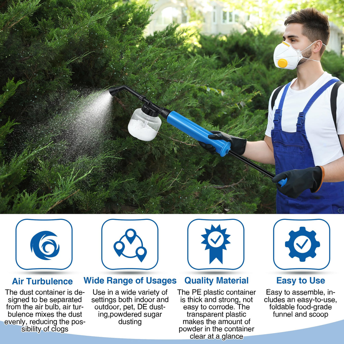 Qualirey complete duster kit with funnel and spoon for versatile use.