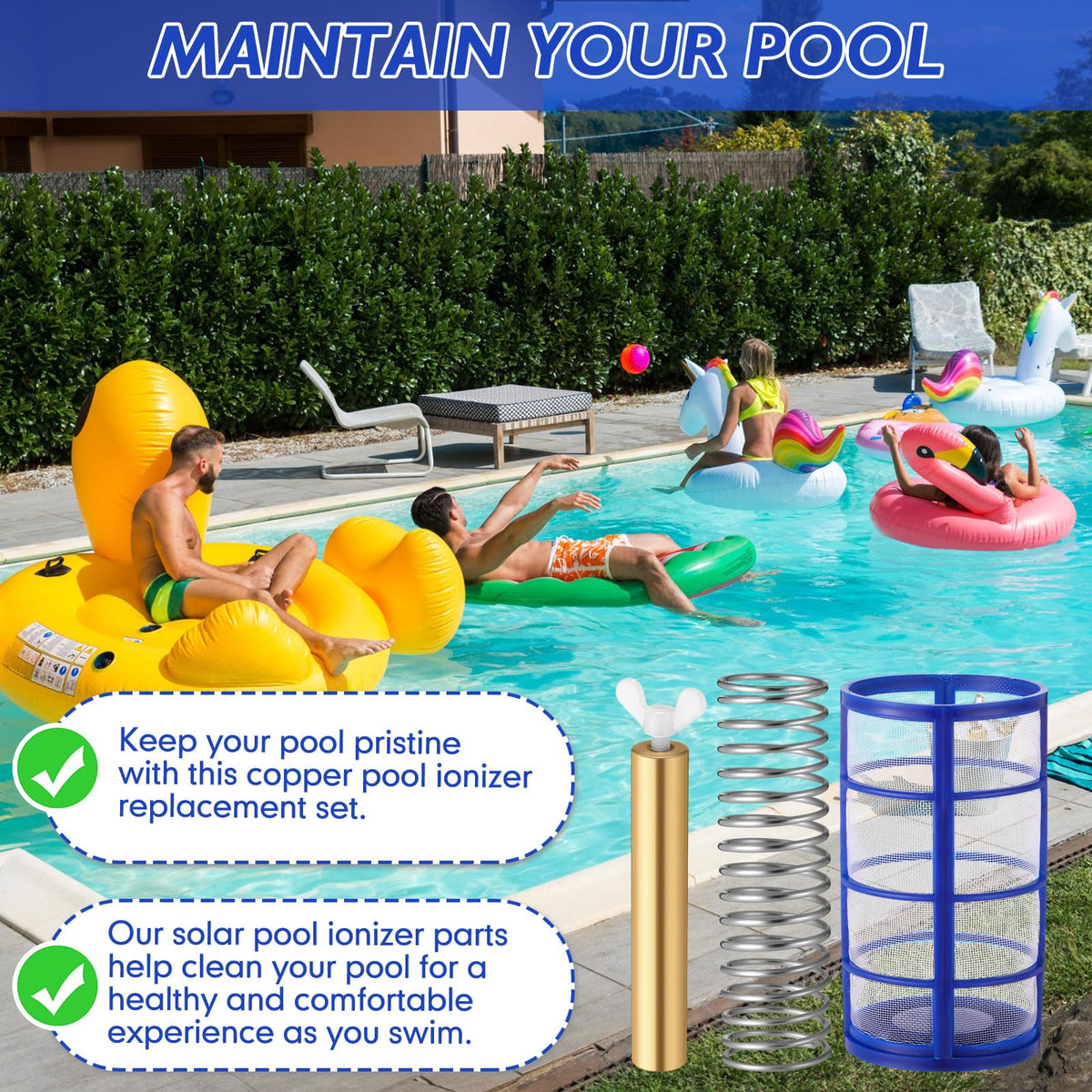Qualirey copper anode installation, no extra tools needed for solar pool