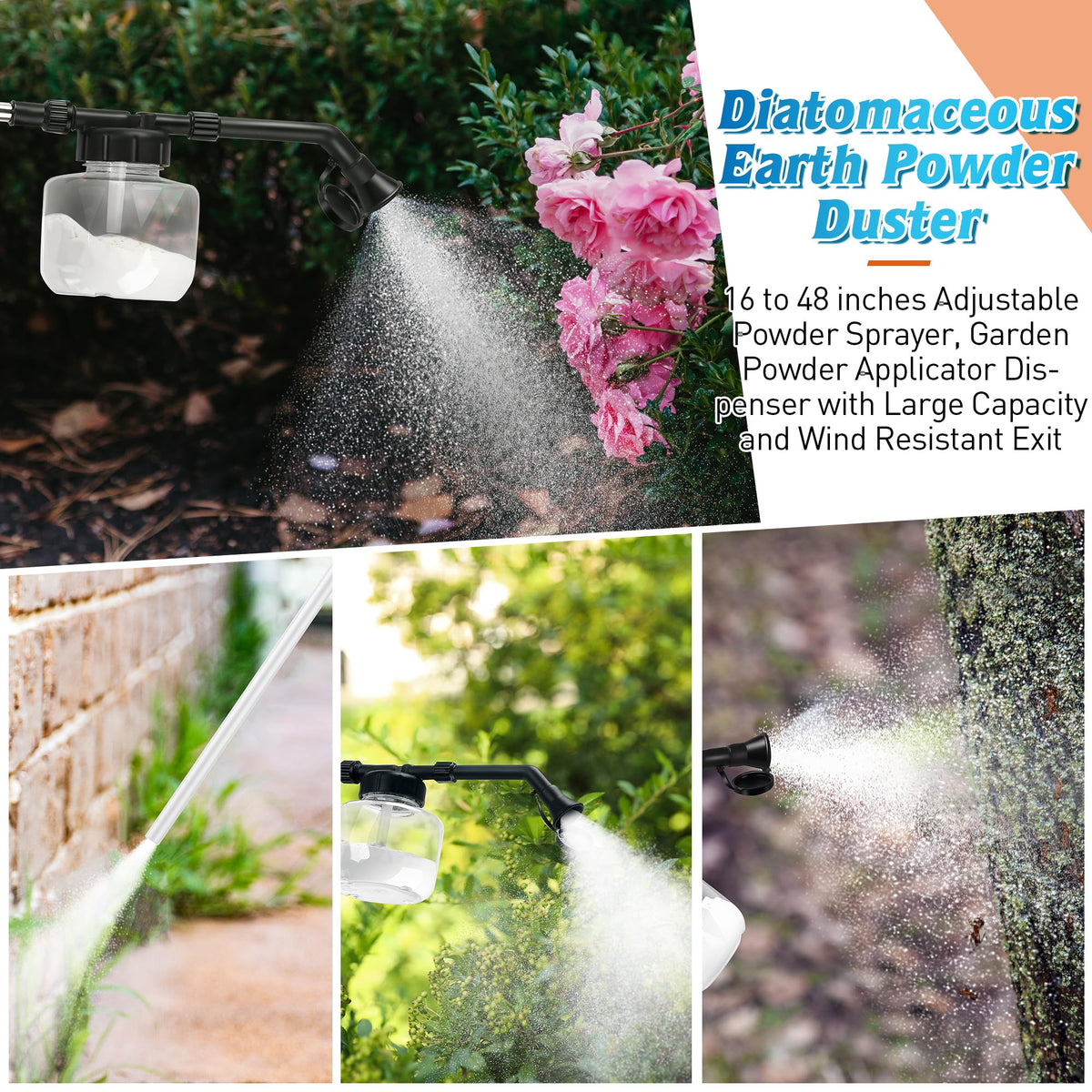 Qualirey Diatomaceous Earth Duster used on cracks and crevices.