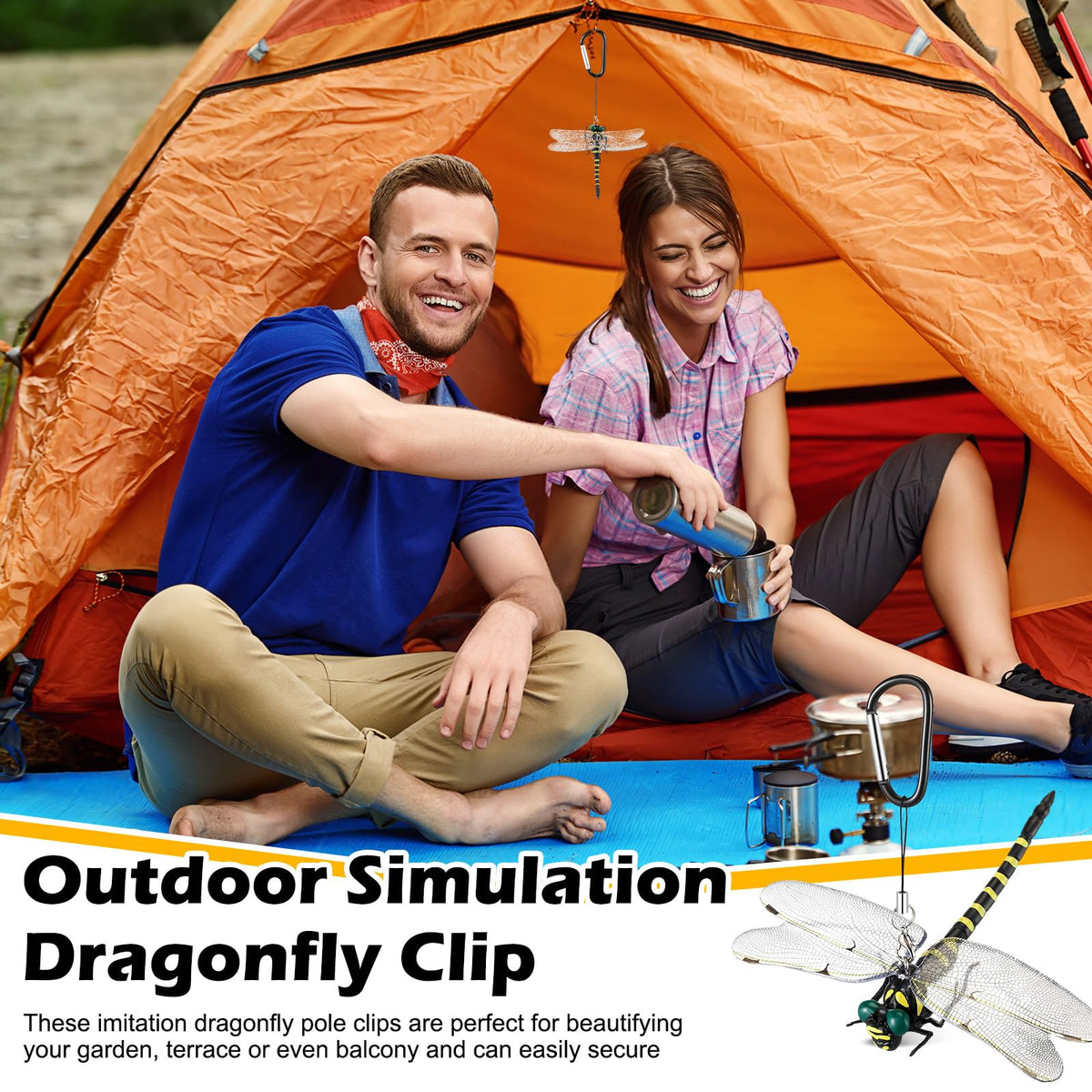 Qualirey Dragonfly measures 12x11 cm, fitting hats and backpacks.