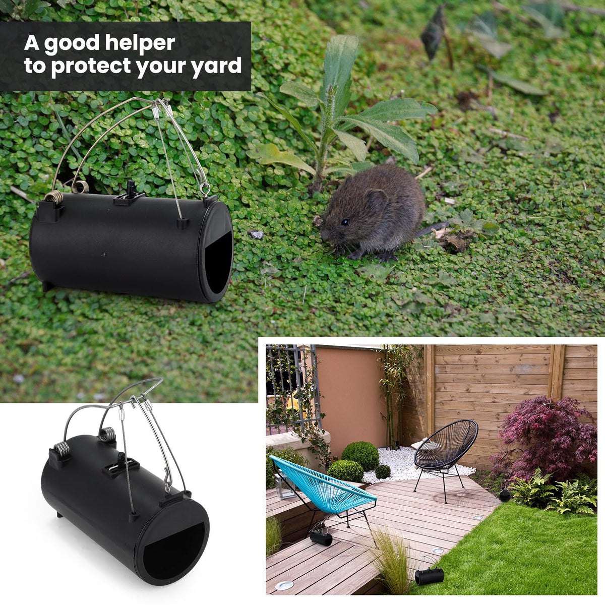 Qualirey durable plastic trap close-up emphasizes sturdy construction.