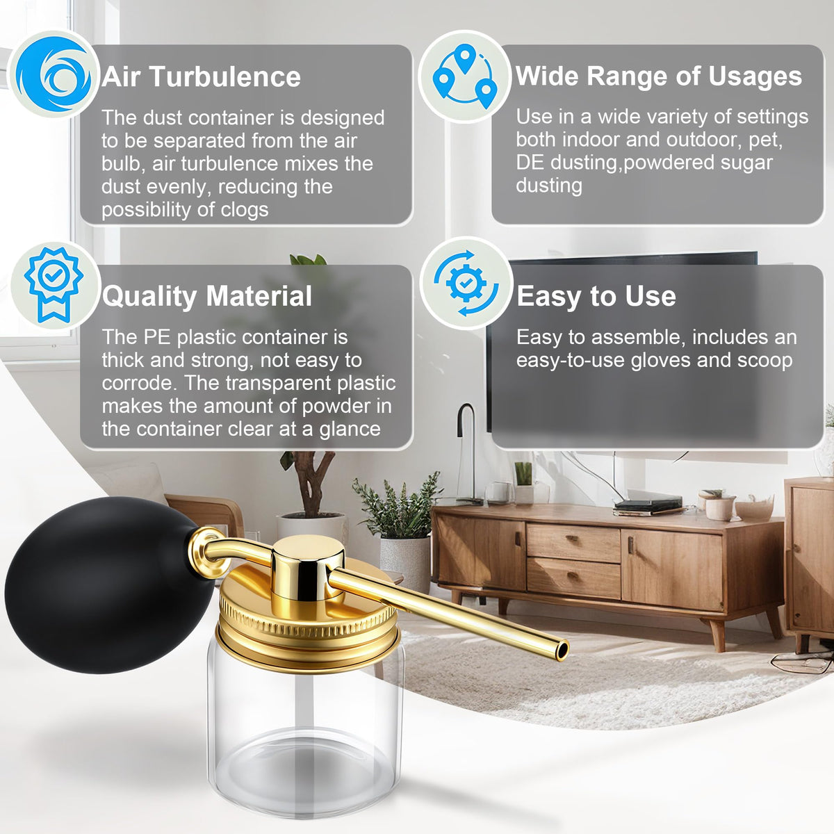 Screw-top lid and filling funnel simplify safe filling and leakage prevention.