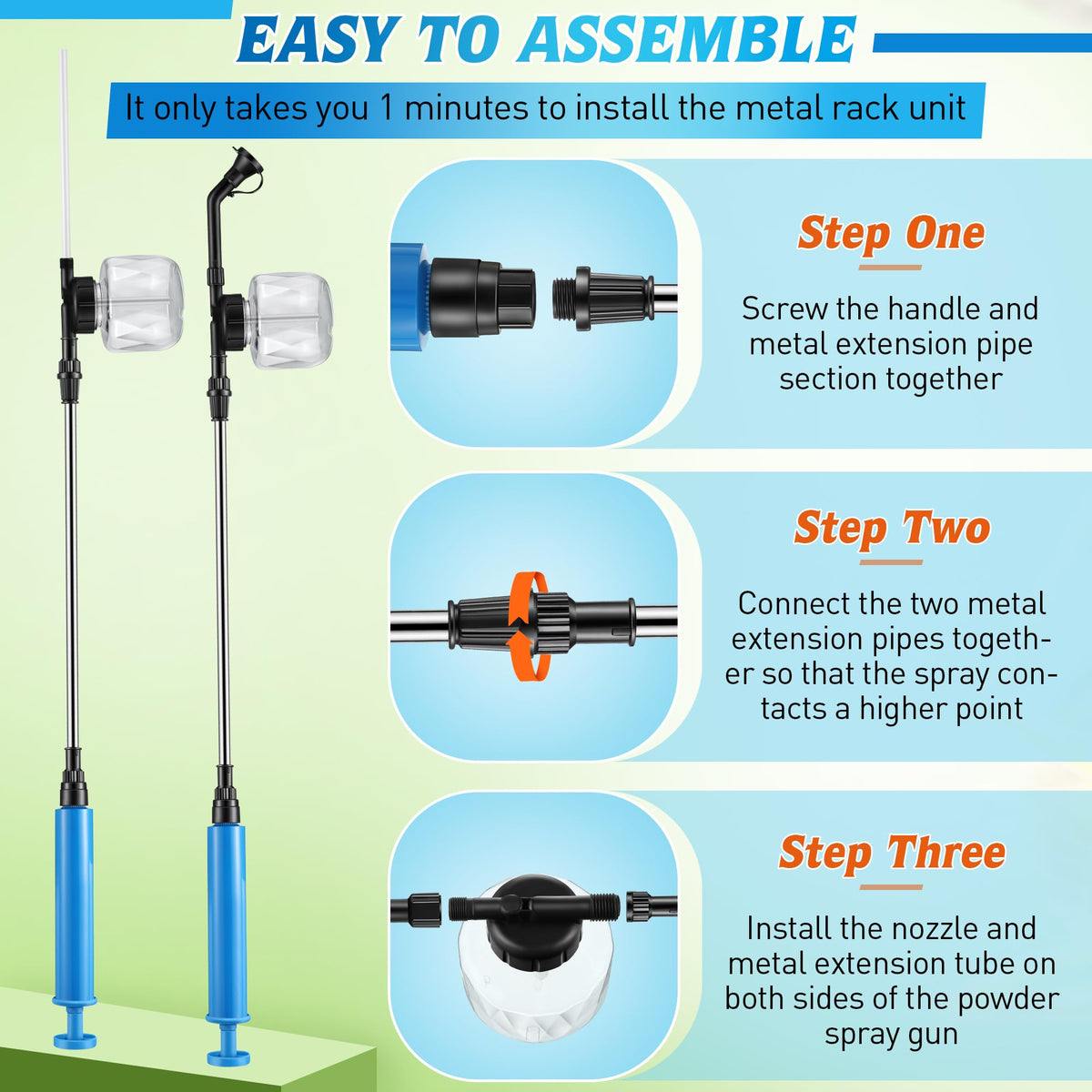 Qualirey ergonomic ball duster reduces effort during operation.