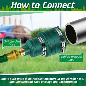 Qualirey exhaust pipe attachment with metal clamp for secure mounting.