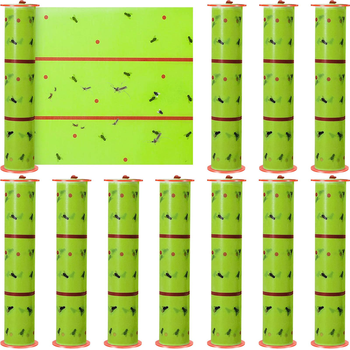 Qualirey giant sticky fly trap green roll hanging indoors to capture flies and gnats