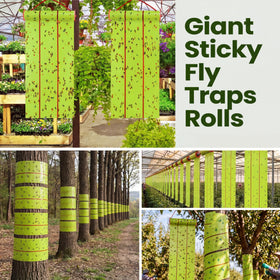 Qualirey giant sticky fly trap for indoor-outdoor use, easily hung