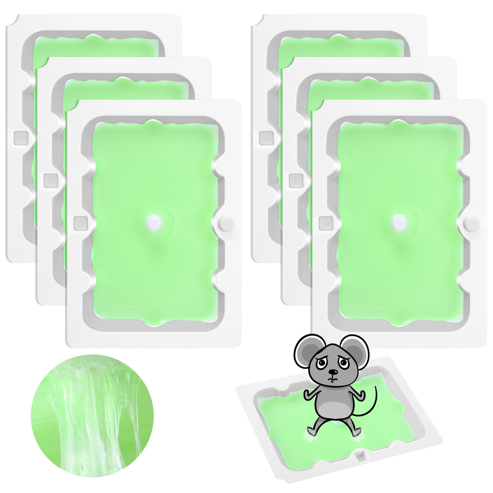 Qualirey glue trap in vibrant green for quick rodent visibility.