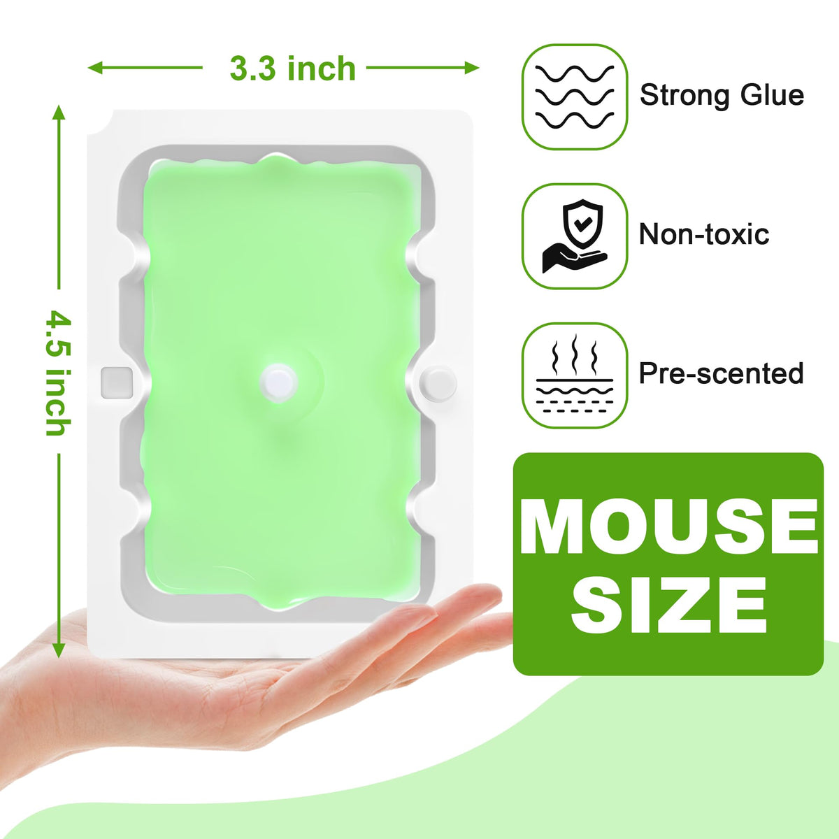 Qualirey pre-scented glue trap with peanut butter scent for easy placement.